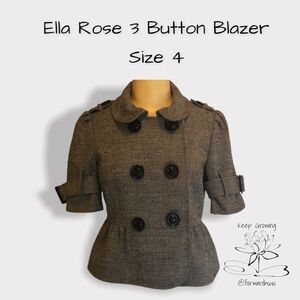 Ella Rose Three Button Blazer Size 4